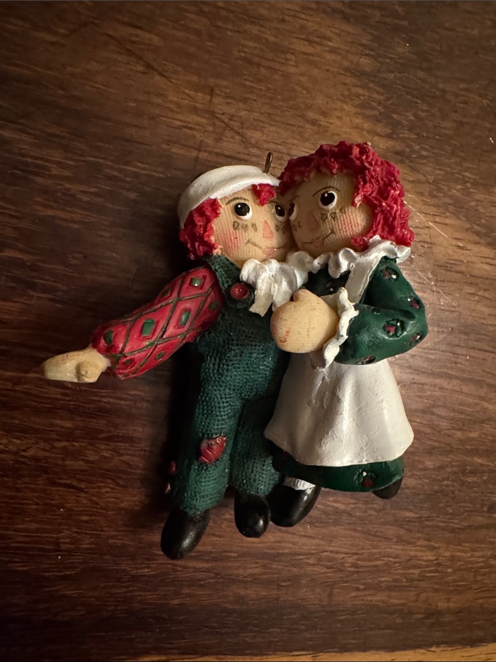 1998 Simon & Schuster Holiday Raggedy Ann and Andy Doll Dancing Ornament